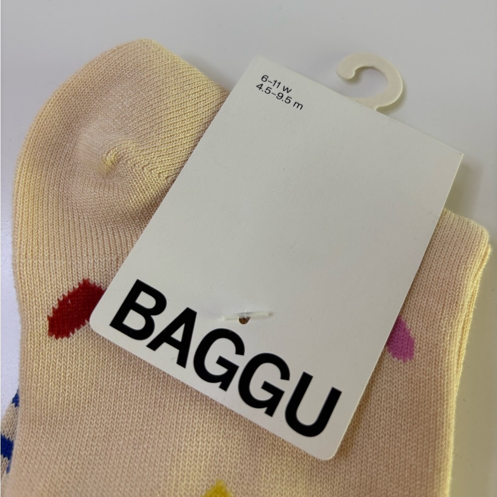 NWT BAGGU Hearts Crew Sock - Picture 5 of 10